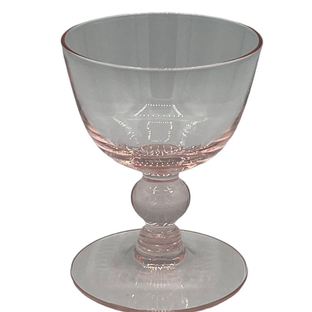 Vintage Peach Pink Ball in Stem Small Liqueur Sorbet Glass Replacement